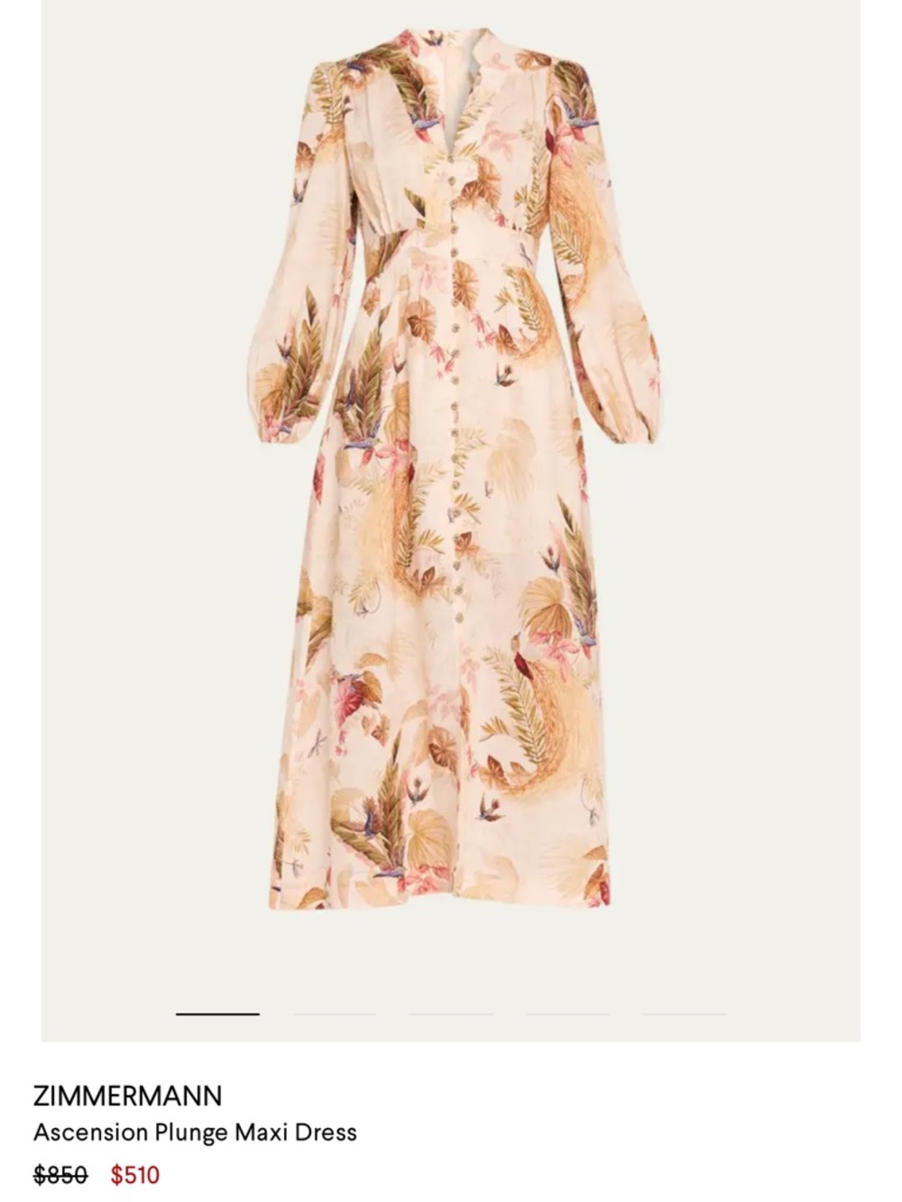 Zimmermann Long Sleeve Maxi Dress - Picture 7 of 8